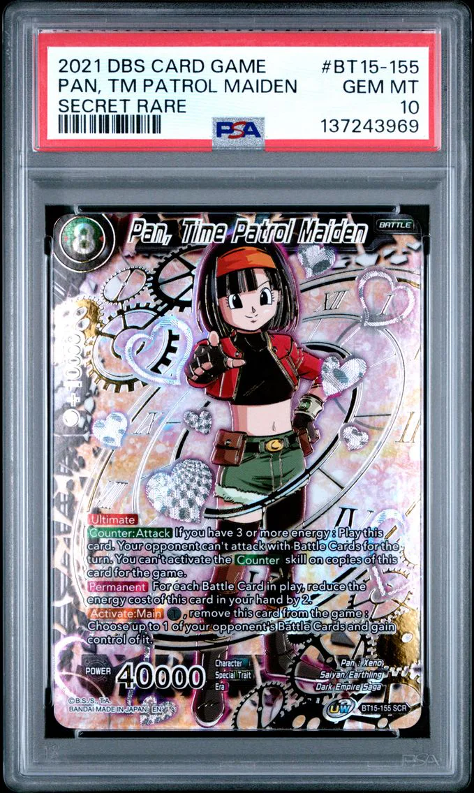 2021 #BT15-155 Pan, Time Patrol Maiden PSA 10 Dragon Ball Super Card Game Series 15 Saiyan Showdown