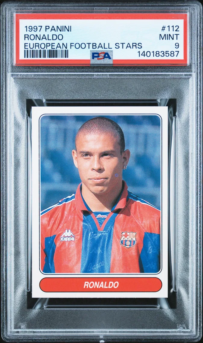 1997 #112 Ronaldo PSA 9 Panini European Football Stars