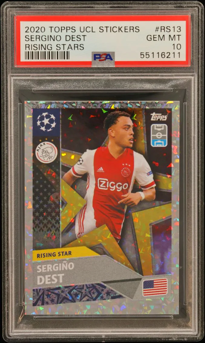 2020 #RS13 Sergino Dest PSA 10 Topps UEFA Champions League Stickers Rising Stars