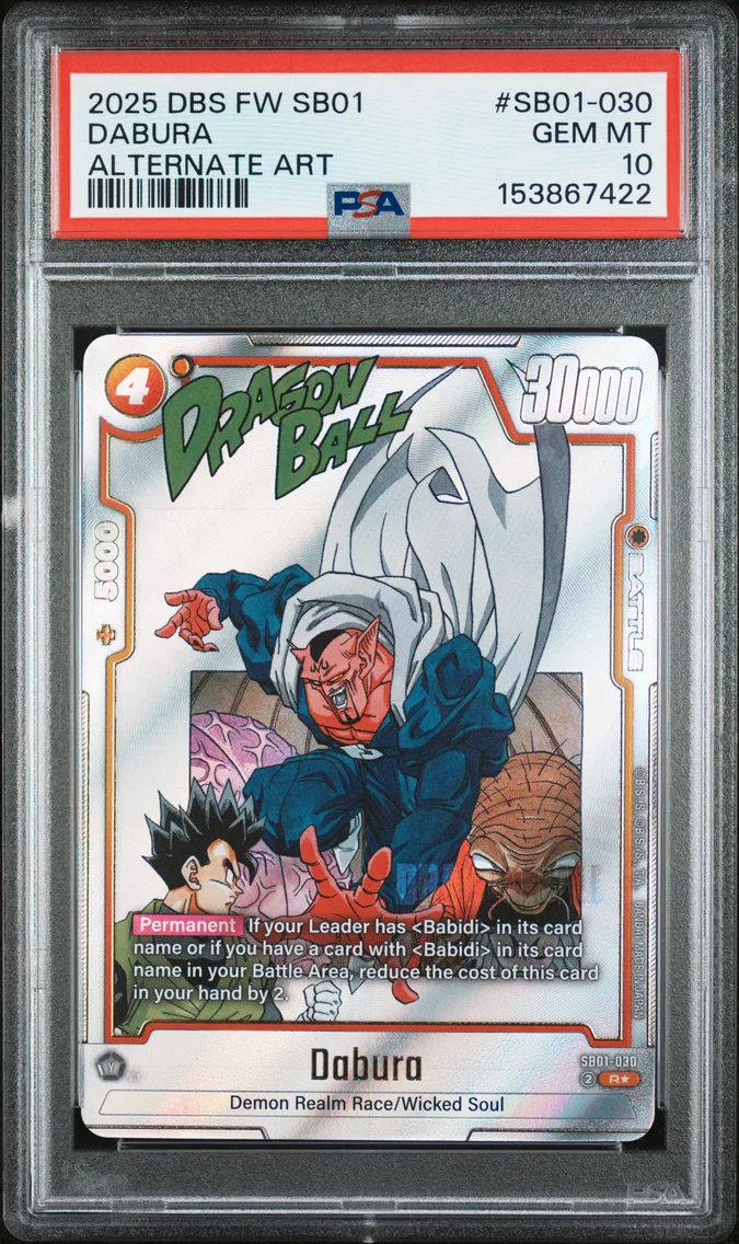 2025 #SB01-030 Dabura PSA 10 Dragon Ball Super Card Game Fusion World Manga Booster 01