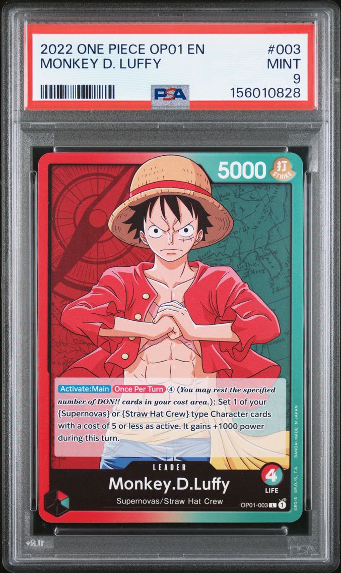 2022 #003 Monkey D. Luffy PSA 9 One Piece OP01-Romance Dawn
