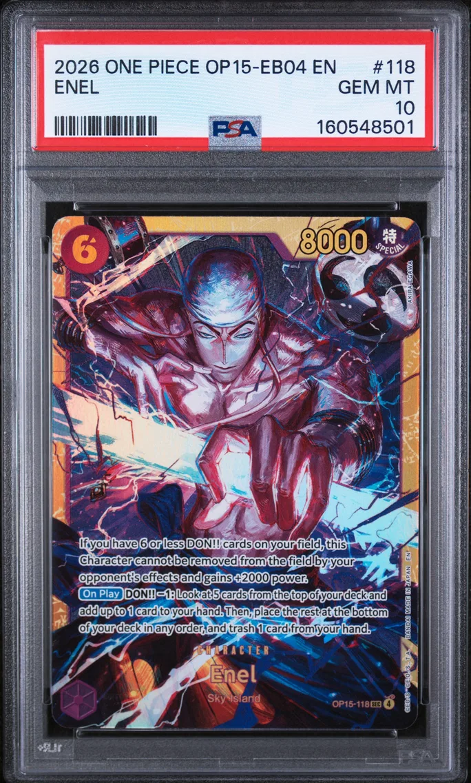 2026 #118 Enel PSA 10 One Piece OP15-EB04-Adventure on Kami's Island