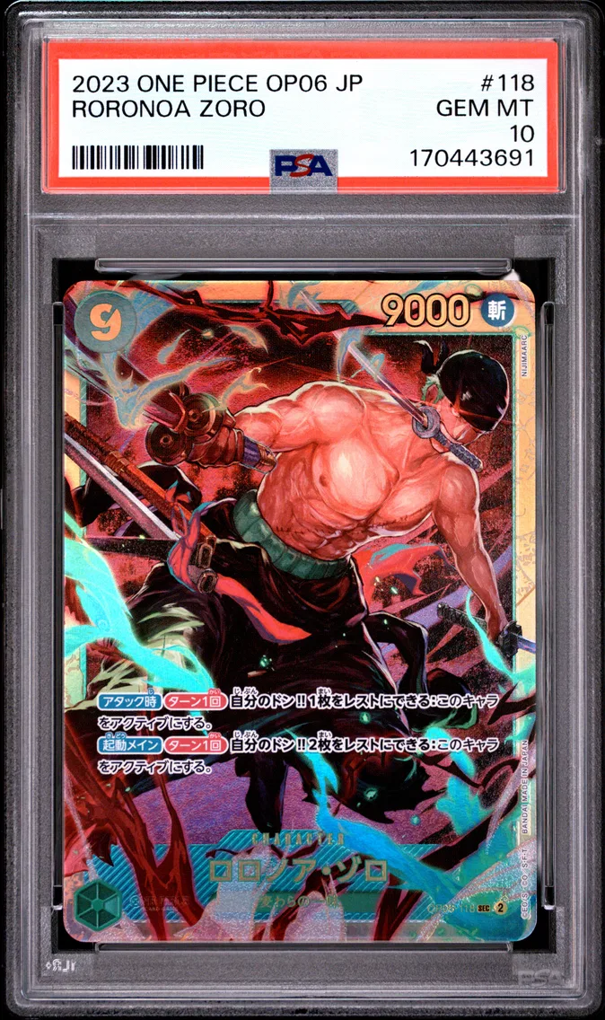 2023 #118 Roronoa Zoro PSA 10 One Piece Japanese OP06-Wings of the Captain