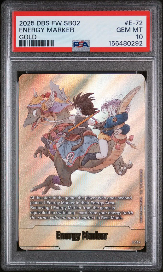 2025 #E-72 Energy Marker PSA 10 Dragon Ball Super Card Game Fusion World Manga Booster 02