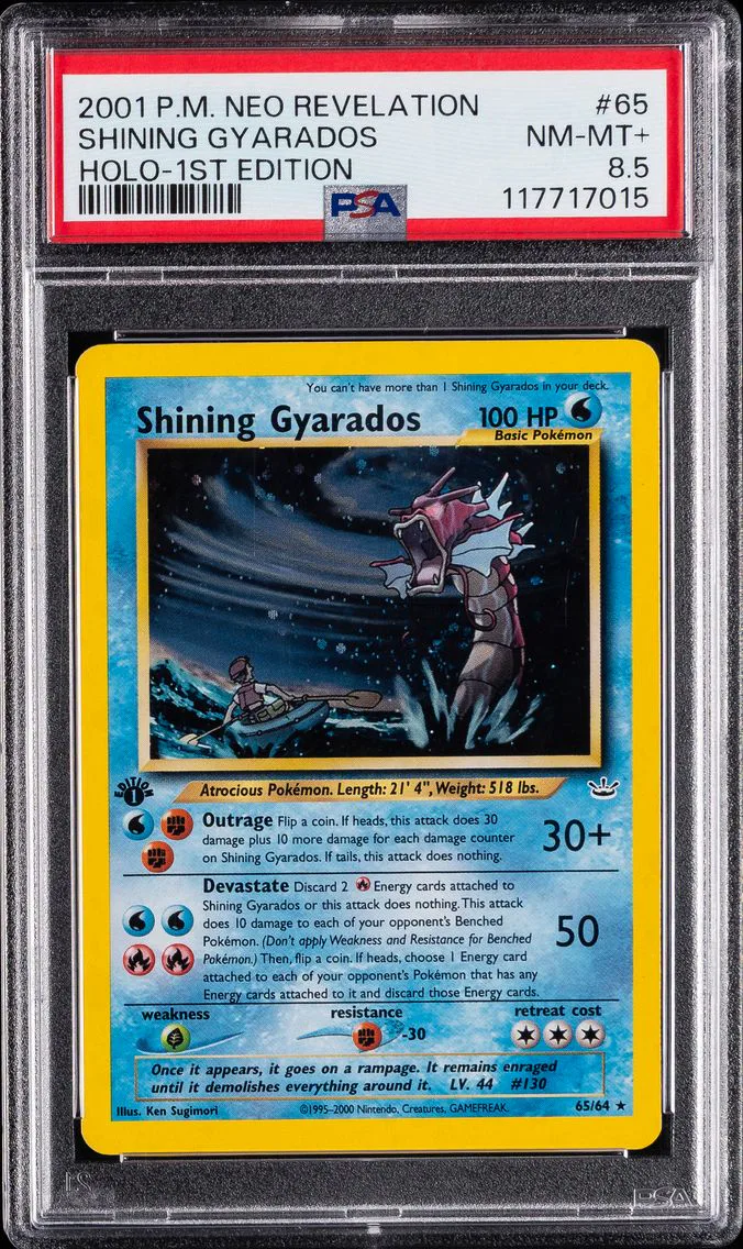 2001 #65 Shining Gyarados-Holo 1st Edition PSA 8.5 Neo Revelation Pokemon