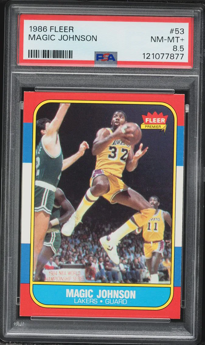 1986 #53 Magic Johnson PSA 8.5 Fleer Basketball