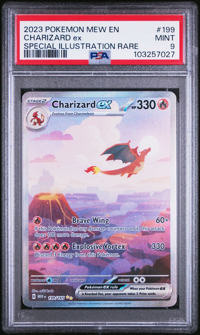 2023 #199 Charizard EX PSA 9 Mew EN-151