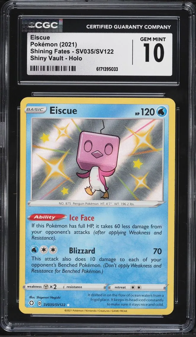 2021 Pokemon Sword & Shield Shining Fates Shiny Vault Holo Eiscue #SV035 CGC 10 GEM MINT