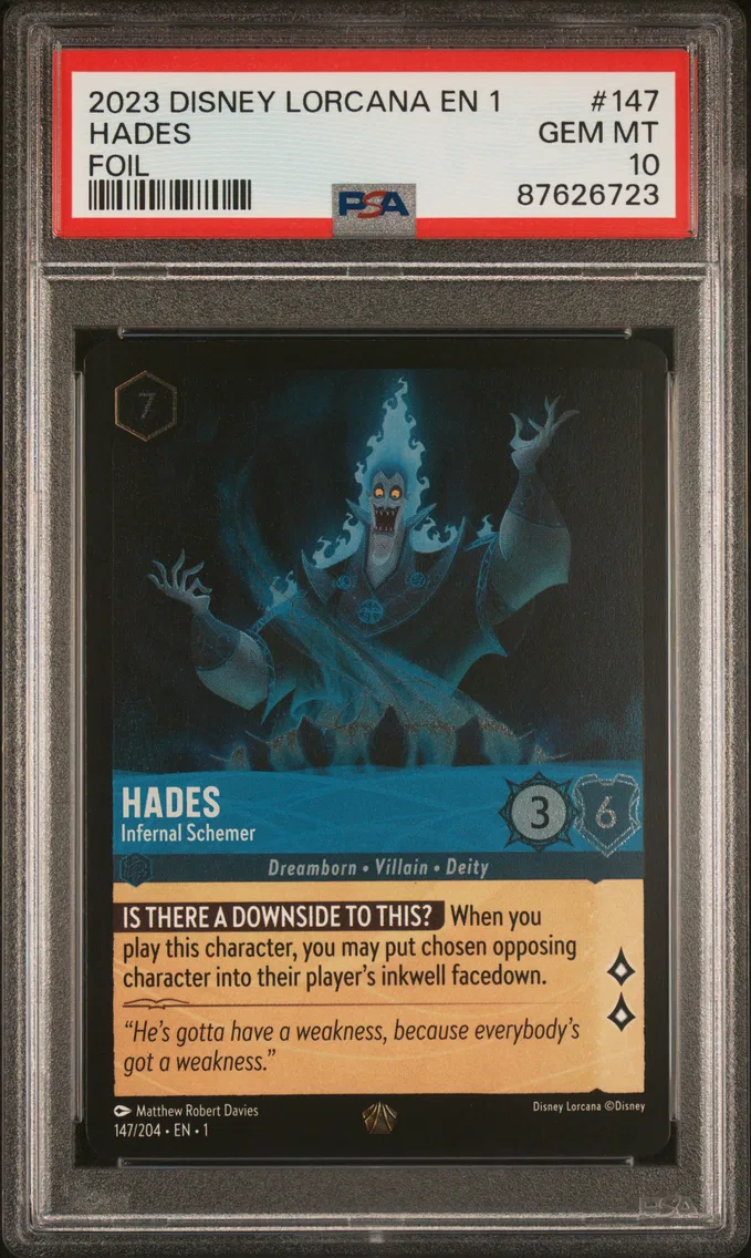2023 #147 Hades - Infernal Schemer PSA 10 Disney Lorcana EN 1-the First Chapter