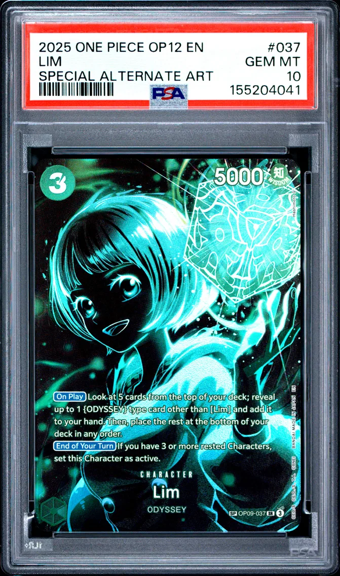 2025 #037 Lim PSA 10 One Piece OP12-Legacy of the Master
