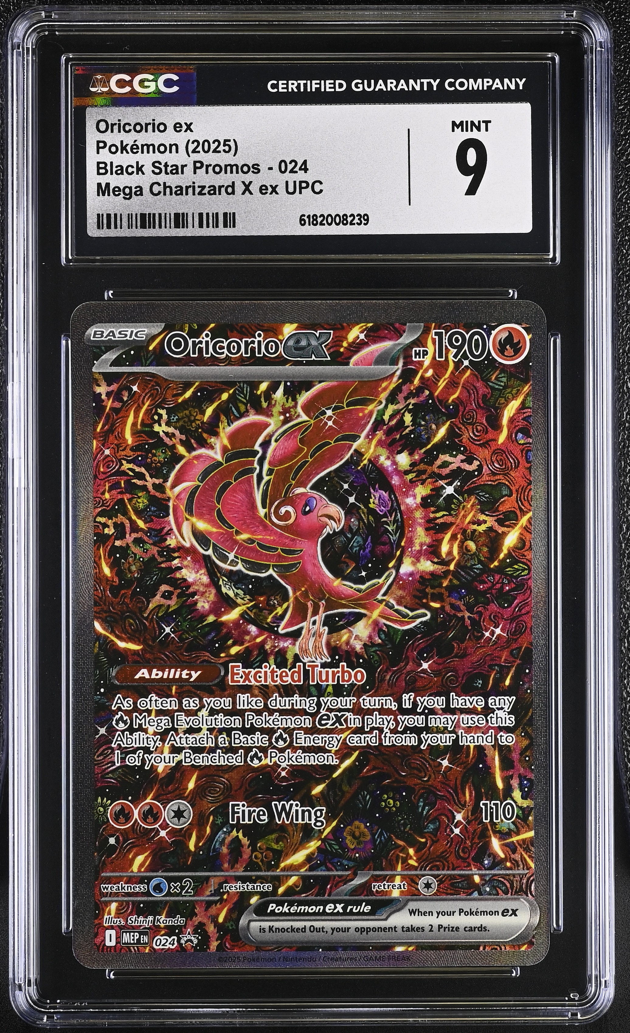 2025 #024 Oricorio Ex CGC 9 Black Star Promos - Mega Evolution Mep En - English