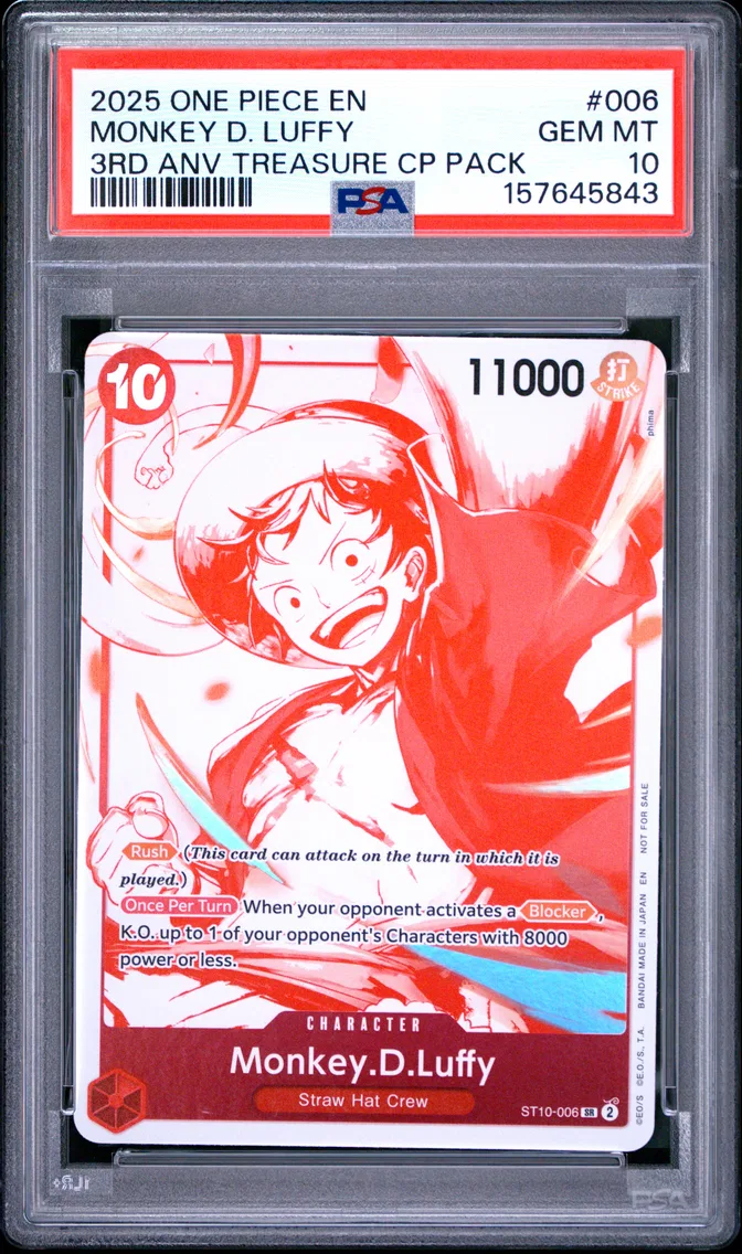 2025 #006 Monkey D. Luffy PSA 10 One Piece 3rd Anniversary! One Piece Card Treasure Campaign Pack