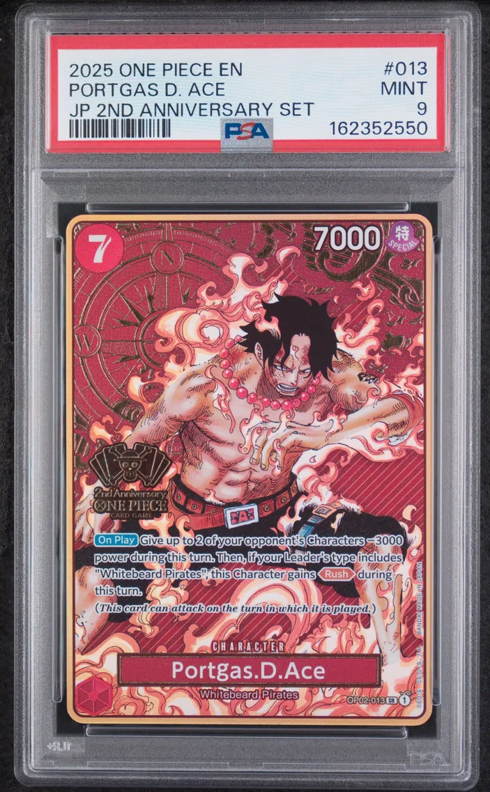 2025 #013 Portgas D. Ace PSA 9 One Piece Japanese 2nd Anniversary Set