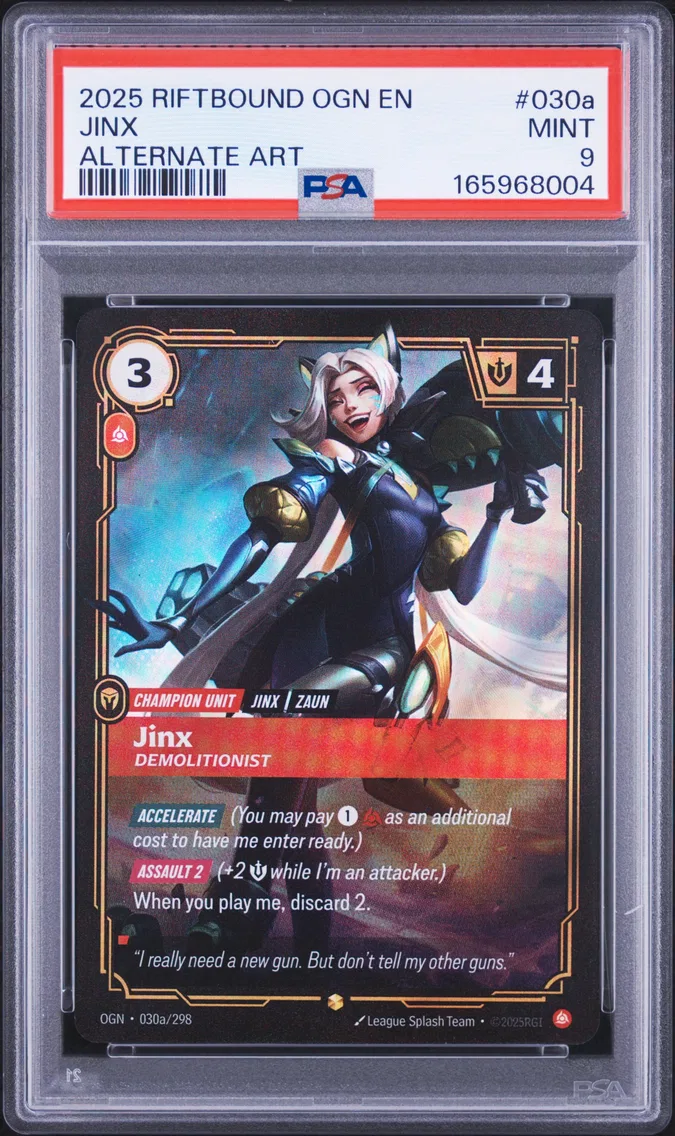 2025 #030a Jinx - Demolitionist PSA 9 Riftbound: League of Legends Ogn-Origins