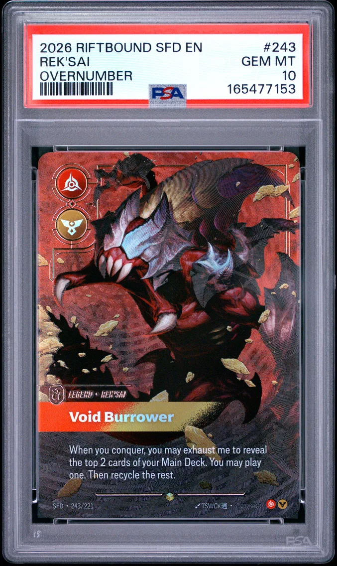 2026 #243 Rek'Sai - Void Burrower PSA 10 Riftbound: League of Legends Sfd-Spiritforged