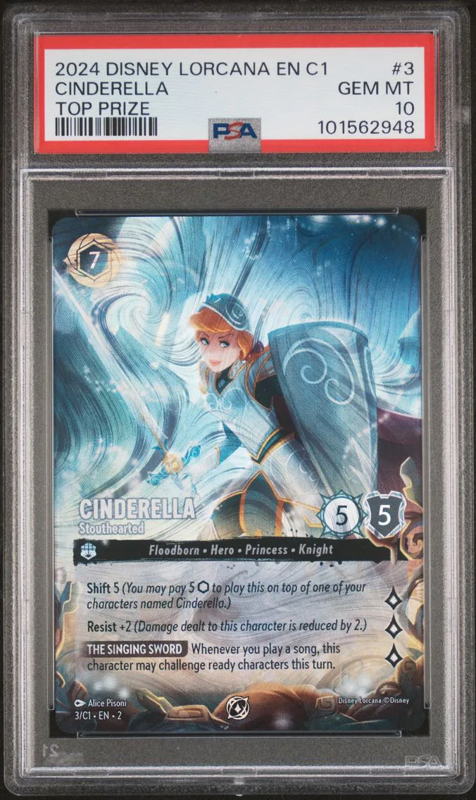 2024 #3 Cinderella - Stouthearted PSA 10 Disney Lorcana EN C1-Lorcana Challenge Promo