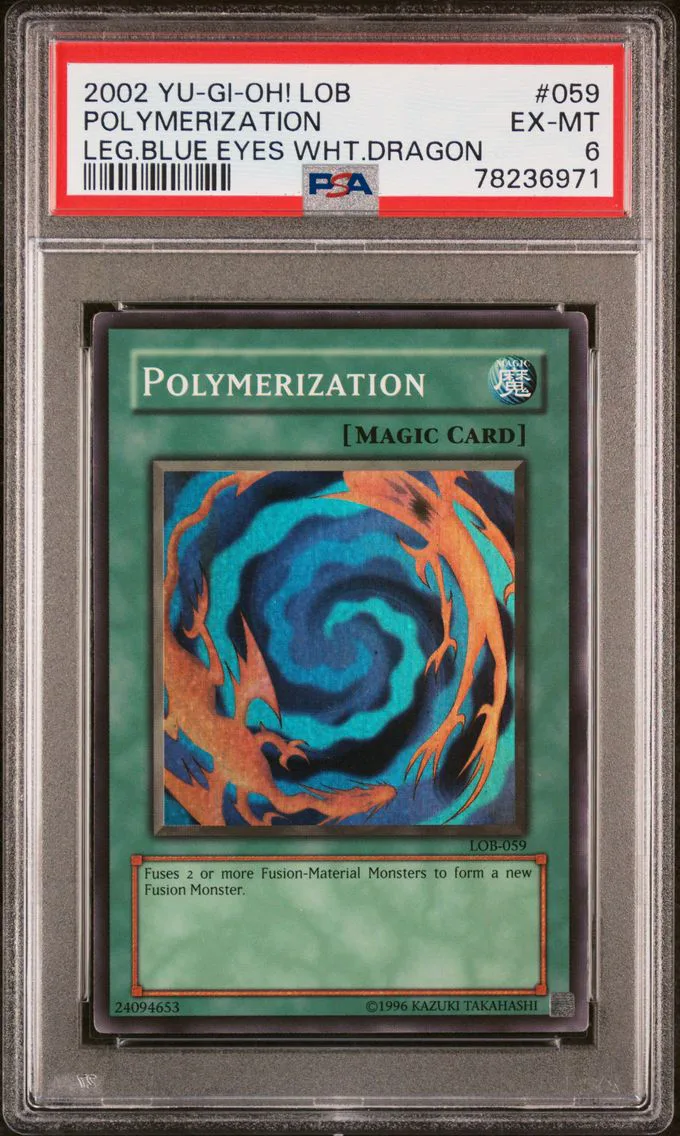 2002 #059 Polymerization PSA 6 YU-GI-Oh! Lob-Legend of Blue Eyes White Dragon