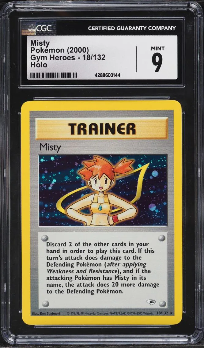 2000 Pokemon Gym Heroes Holo Misty #18 CGC 9 MINT