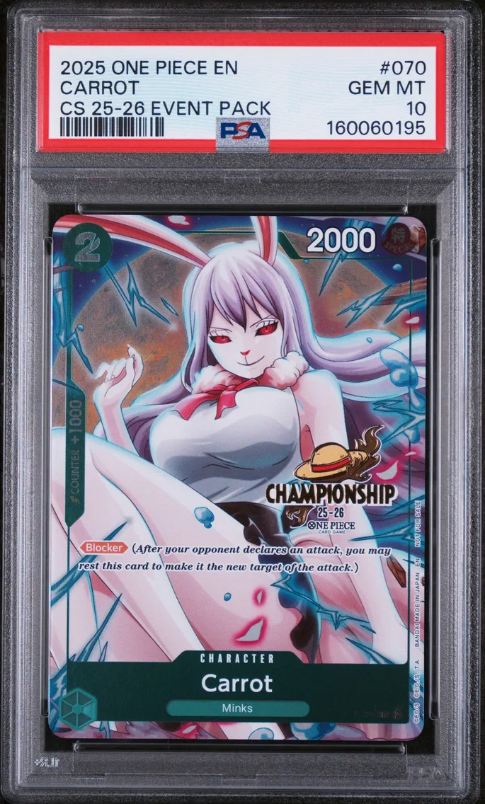 2025 #070 Carrot PSA 10 One Piece Championship 2025-26 Event Pack