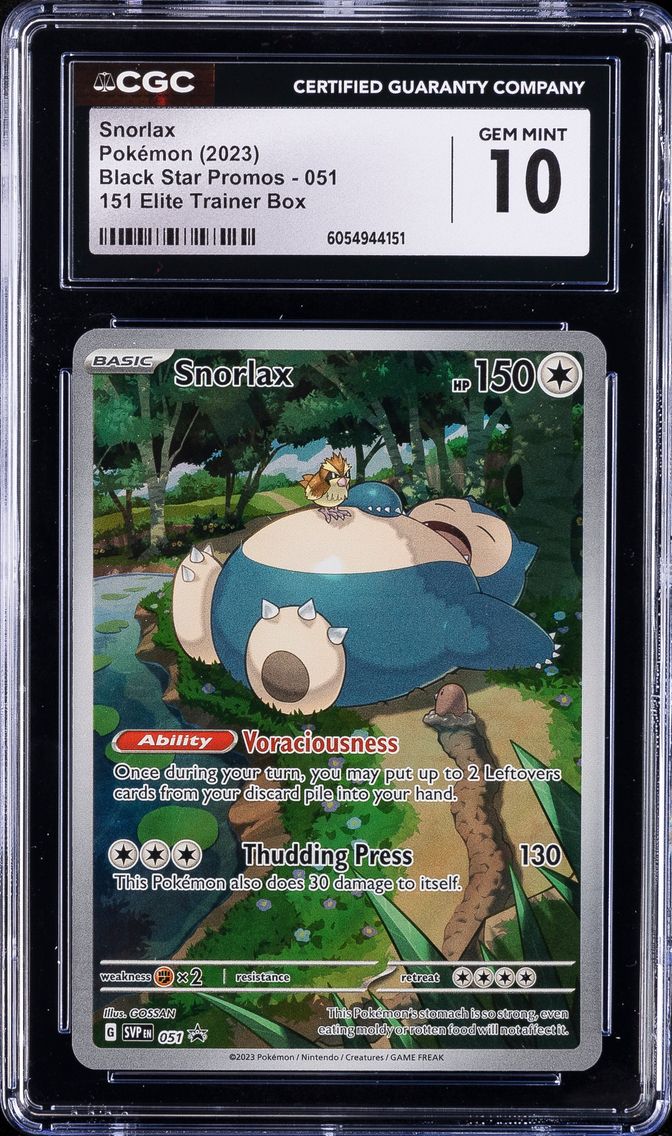 2023 #051 Snorlax CGC 10 Svp EN-SV Black Star Promo Pokemon