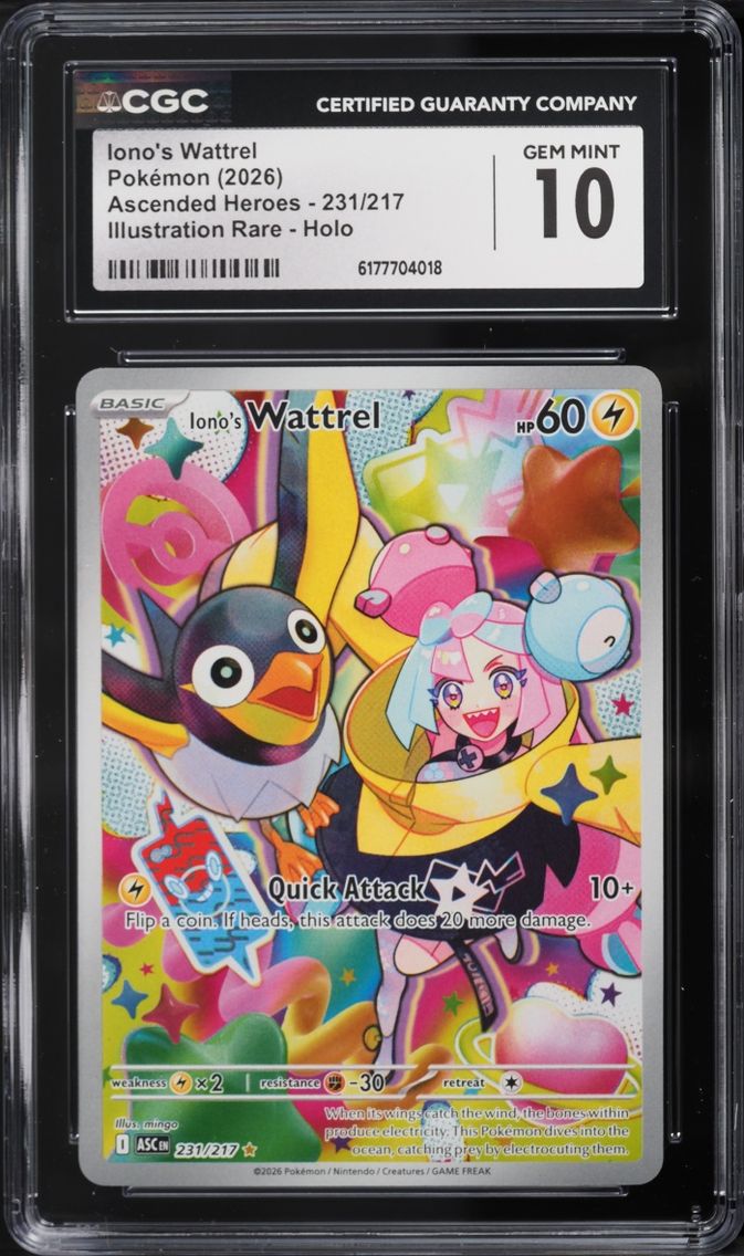 2026 Pokemon Mega Evolution Ascended Heroes IR Iono's Wattrel #231 CGC 10 GEM MINT