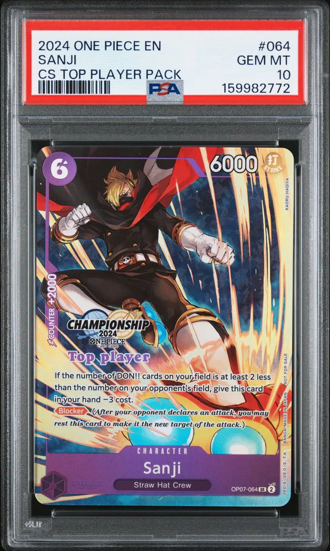 2024 #064 Sanji PSA 10 One Piece Championship 2024 Top Player Pack