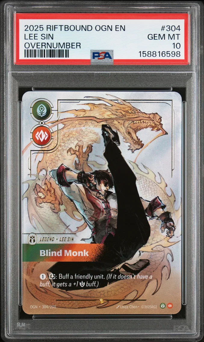 2025 #304 Lee Sin - Blind Monk PSA 10 Riftbound: League of Legends Ogn-Origins