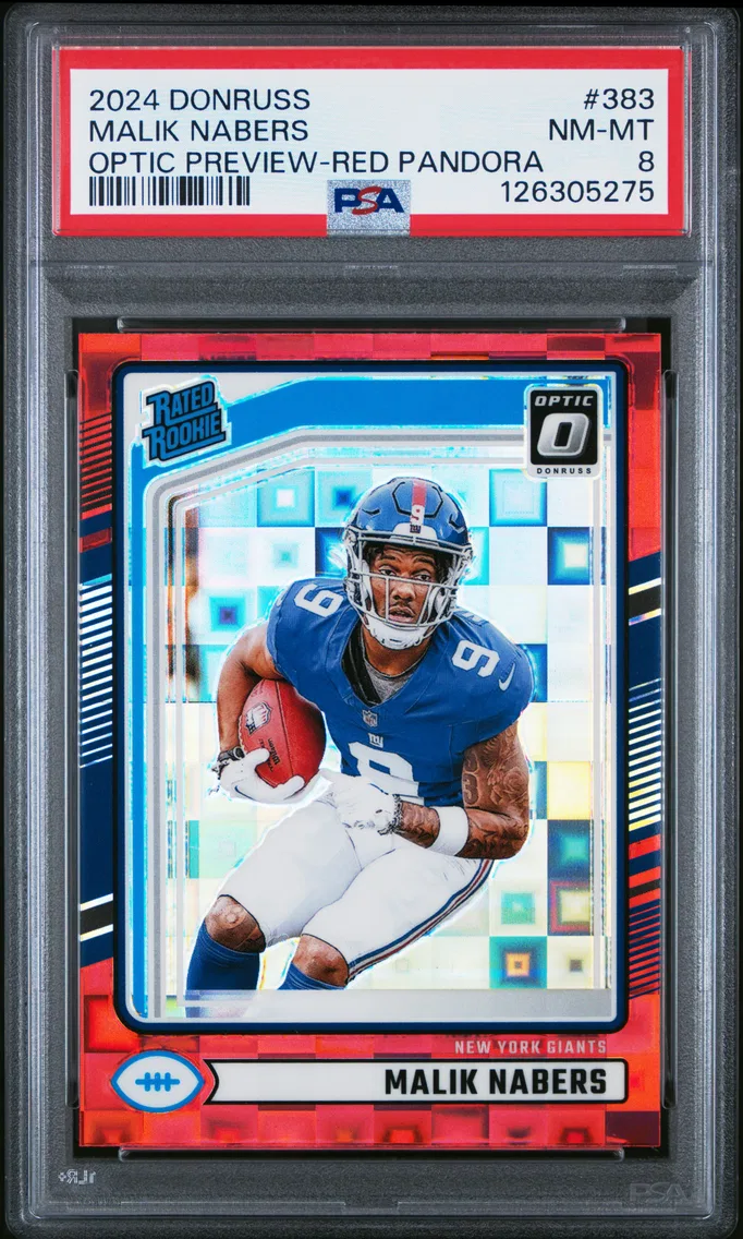 2024 #383 Malik Nabers PSA 8 Panini Donruss