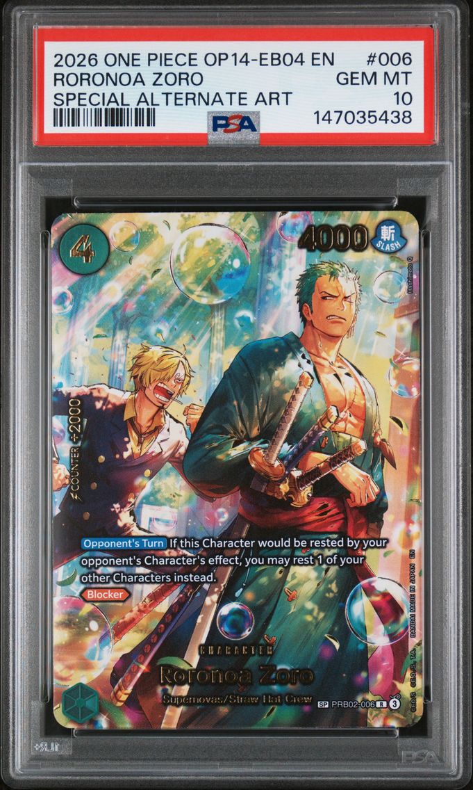 2026 #006 Roronoa Zoro PSA 10 On