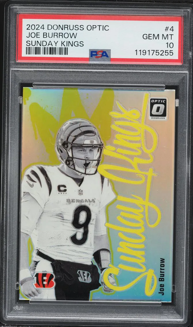 2024 #4 Joe Burrow PSA 10 Panini Donruss Optic Sunday Kings Football