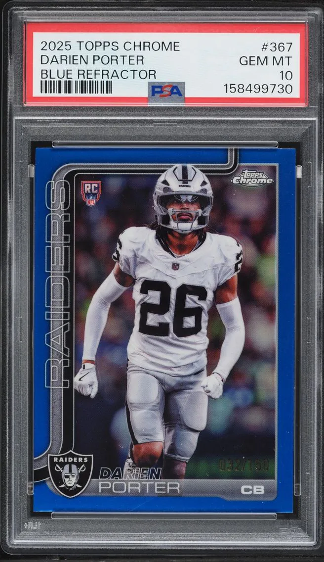 2025 Topps Chrome Blue Refractor Darien Porter ROOKIE /150 #367 PSA 10 GEM MINT