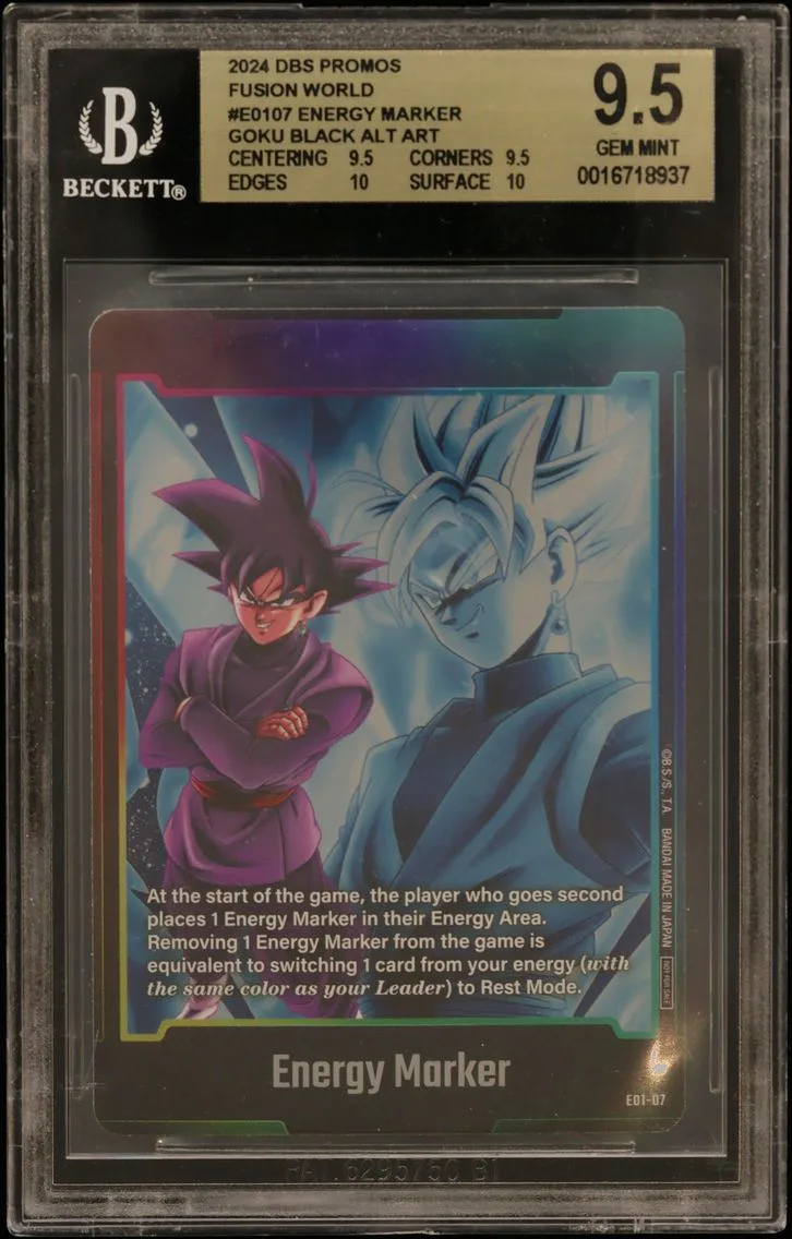 2024 #E0107 Energy Marker (Goku Black) BGS 9.5 Dragon Ball Super Card Game Fusion World Promos