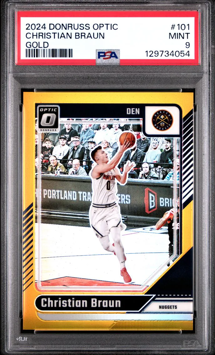 2024 #101 Christian Braun PSA 9 Panini Donruss Optic