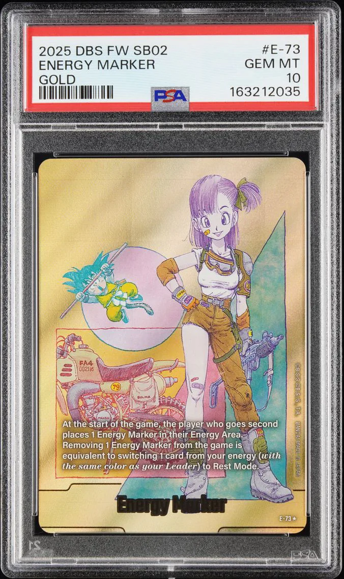 2025 #E-73 Energy Marker PSA 10 Dragon Ball Super Card Game Fusion World Manga Booster 02