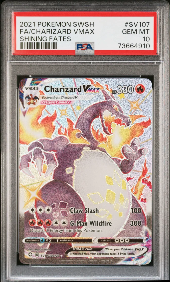 2021 #SV107 Full Art/Charizard Vmax PSA 10 Sword & Shield Shining Fates