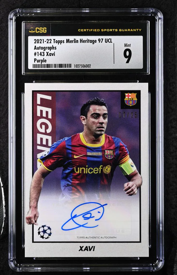 2021 #143 Xavi CGC 9 Topps Merlin Heritage '97 UCL