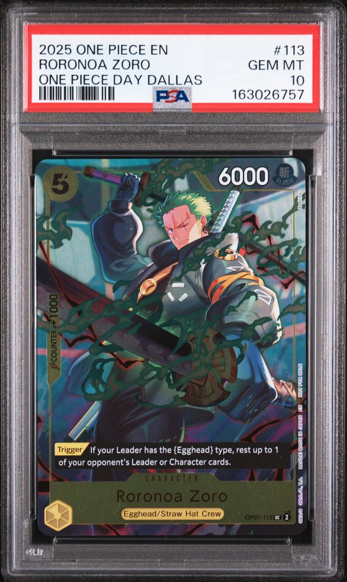 2025 #113 Roronoa Zoro PSA 10 On