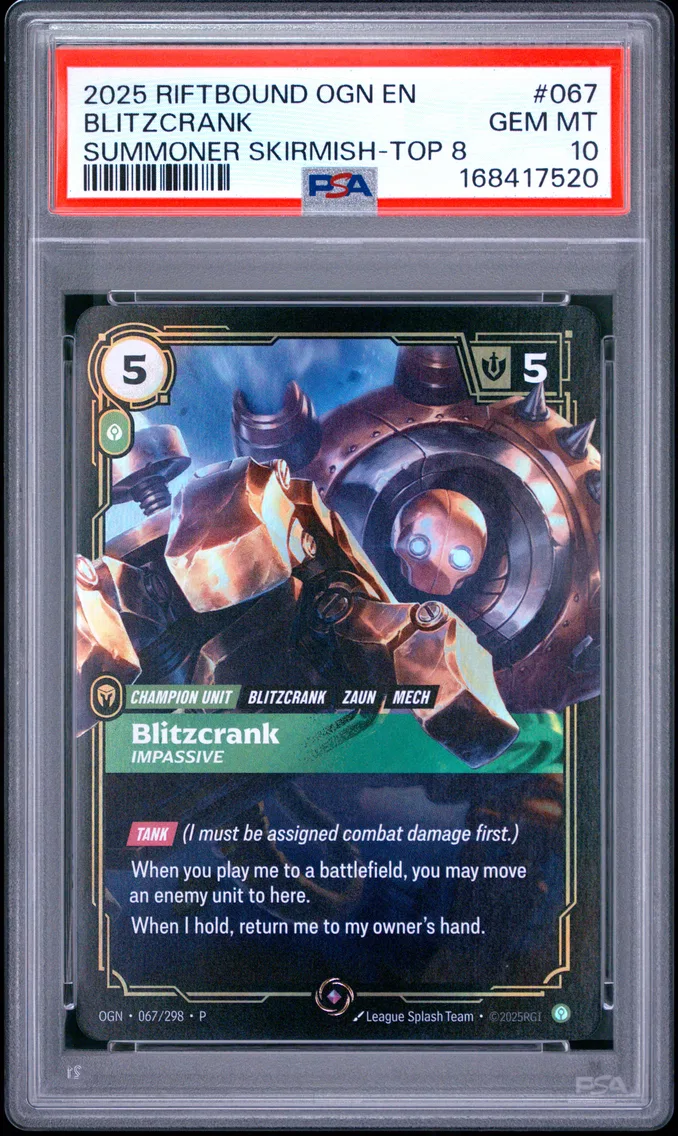2025 #067 Blitzcrank - Impassive PSA 10 Riftbound: League of Legends Ogn-Origins