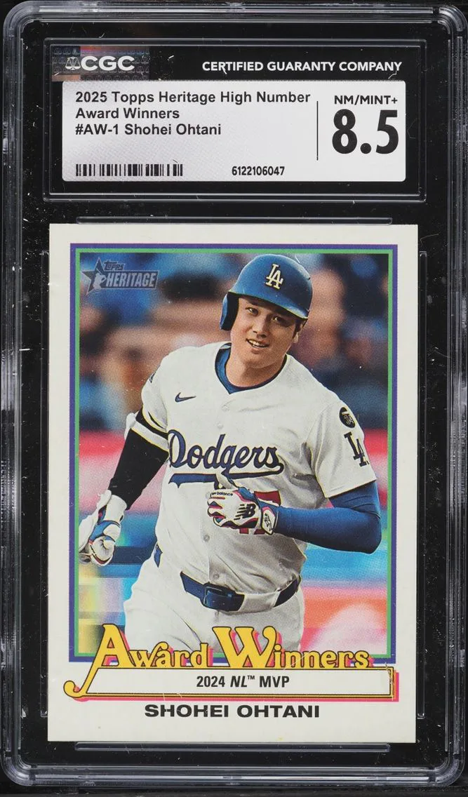 2025 Topps Heritage High Number Award Winners Shohei Ohtani #AW-1 CGC 8.5 NM-MT+