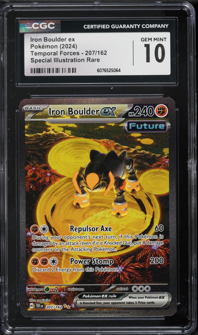 2024 #207 Iron Boulder EX CGC 10 Tef EN-Temporal Forces Pokemon