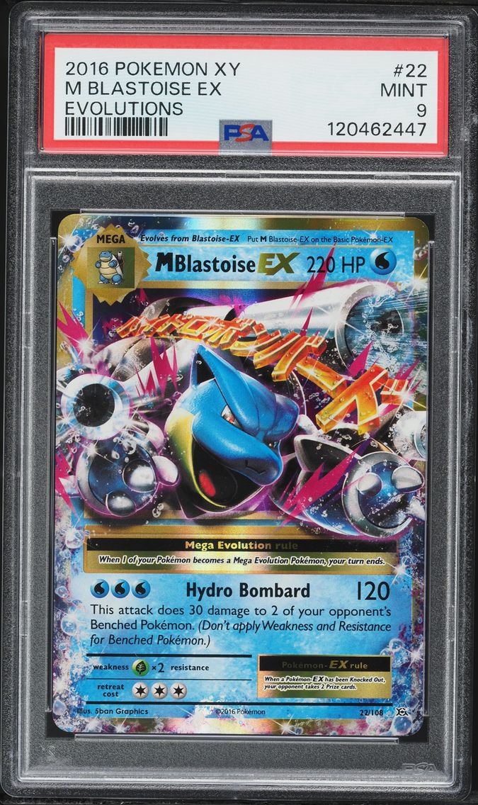 2016 #22 M Blastoise EX PSA 9 XY Evolutions Pokemon