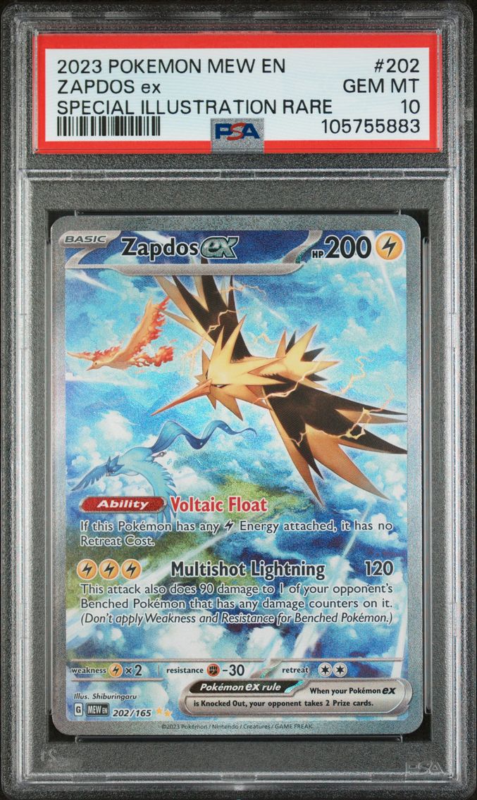 2023 #202 Zapdos EX PSA 10 Mew E