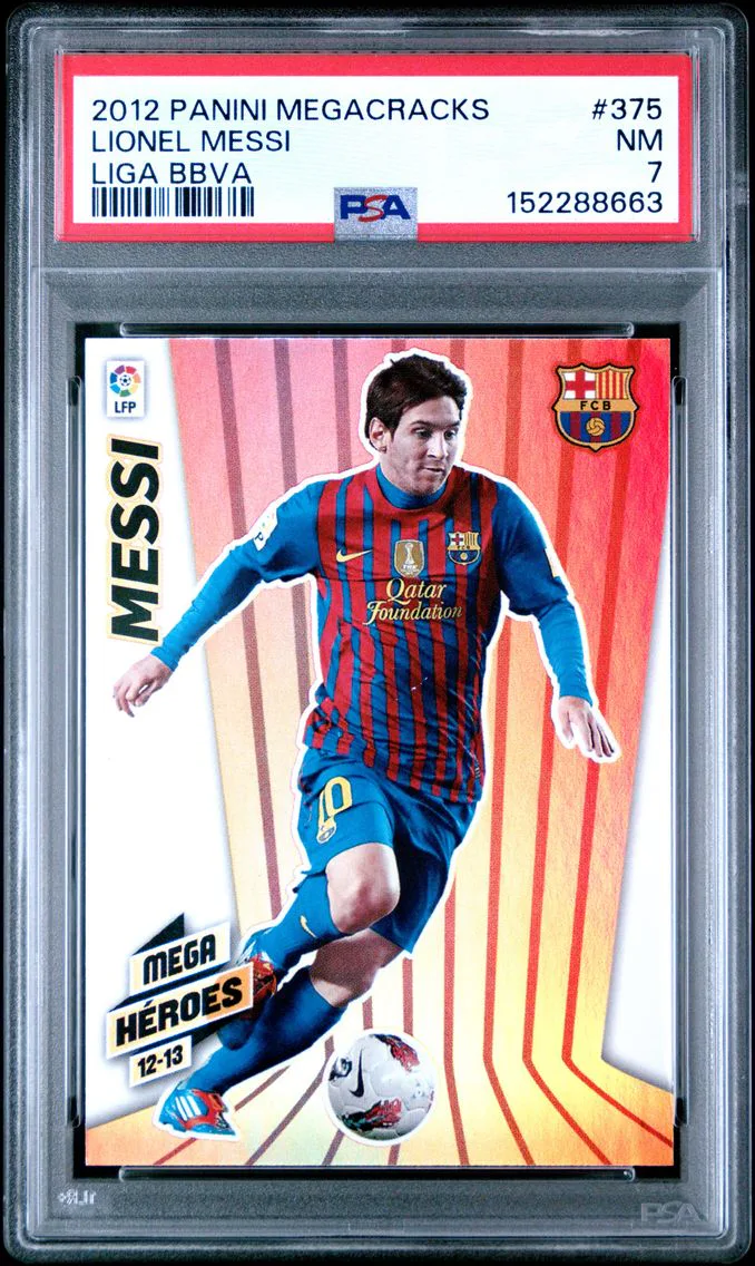 2012 #375 Lionel Messi PSA 7 Panini Megacracks Liga Bbva