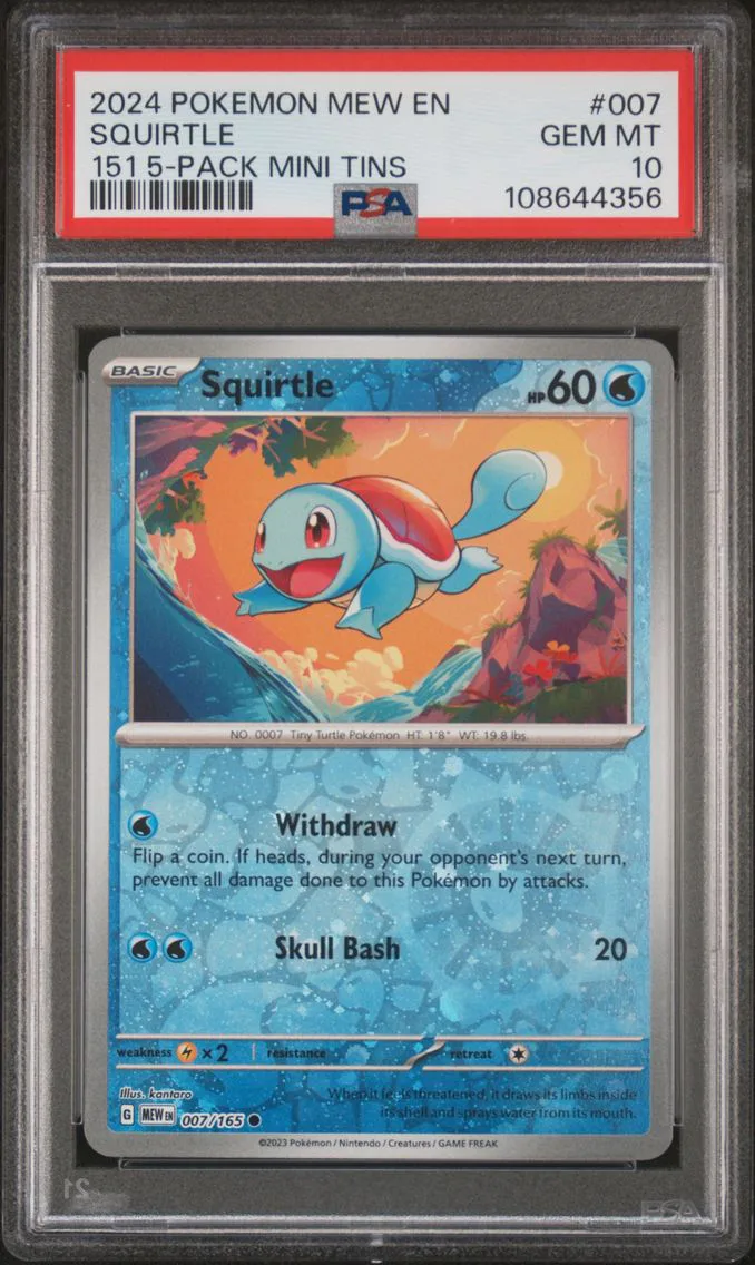 2024 #007 Squirtle PSA 10 Mew EN-151 Pokemon