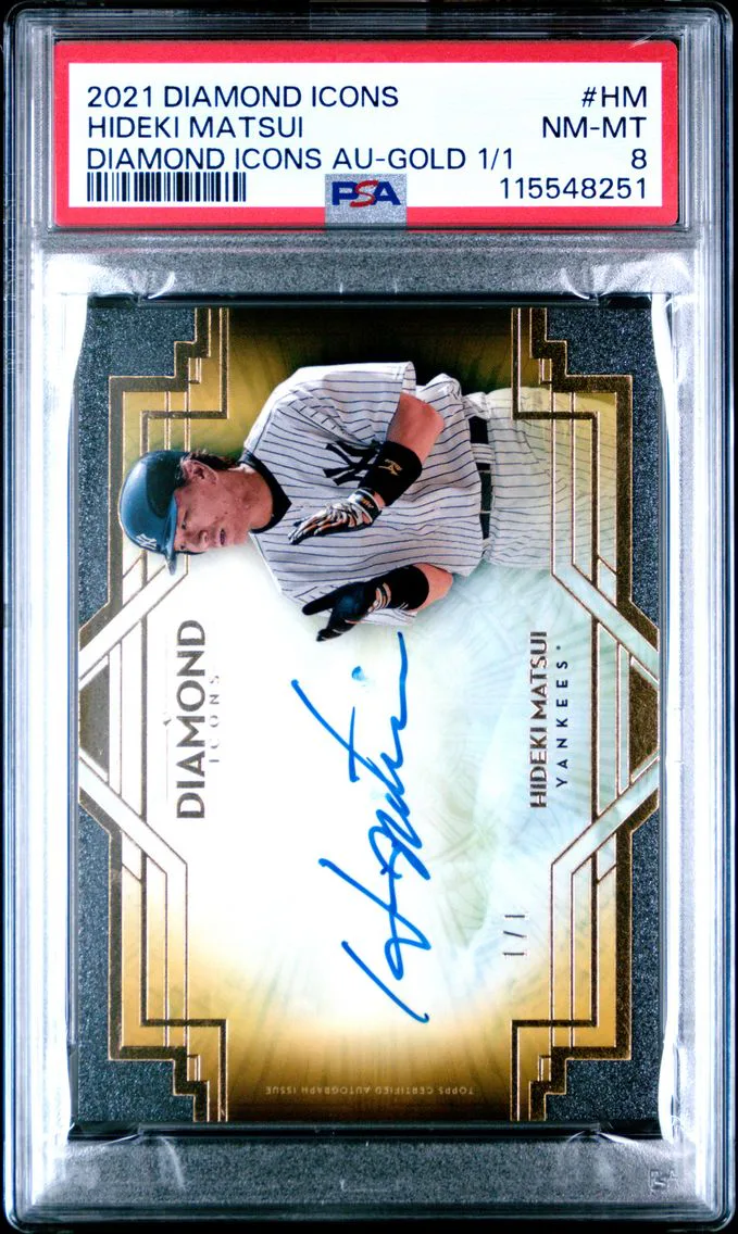 2021 #HM Hideki Matsui PSA 8 Topps Diamond Icons Diamond Icons Autographs