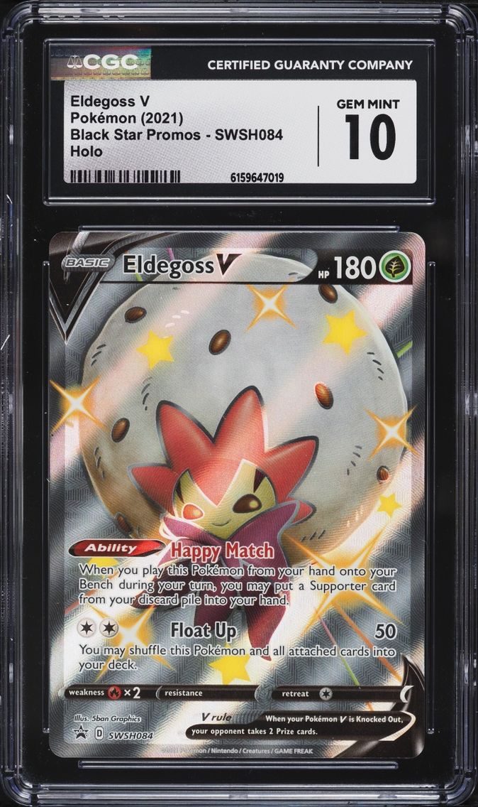 2021 Pokemon SWSH Promo Shining Fates Full Art Shiny Eldegoss V #SWSH084 CGC 10 GEM MINT