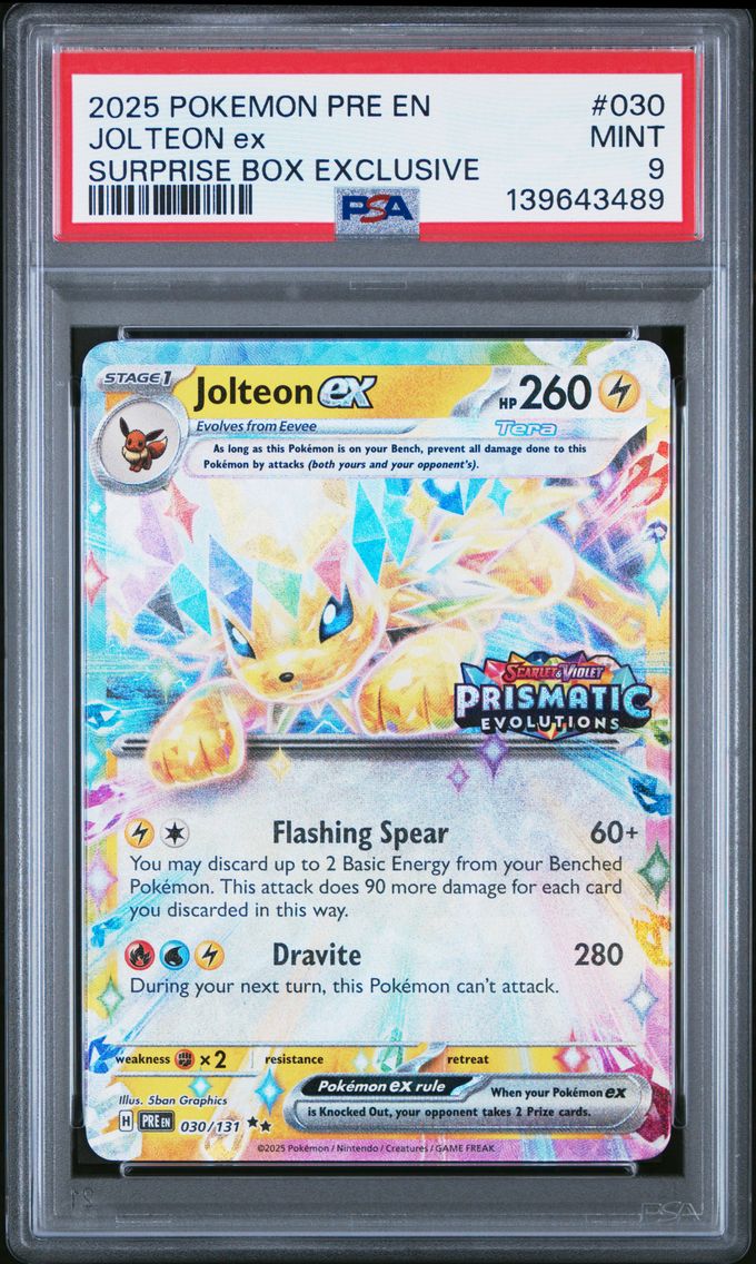 2025 #030 Jolteon EX Surprise Box Exclusive PSA 9 Pre EN-Prismatic Evolutions Pokemon