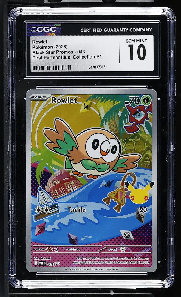 2026 #043 Rowlet CGC 10 Black Star Promos - Mega Evolution MEP EN - English