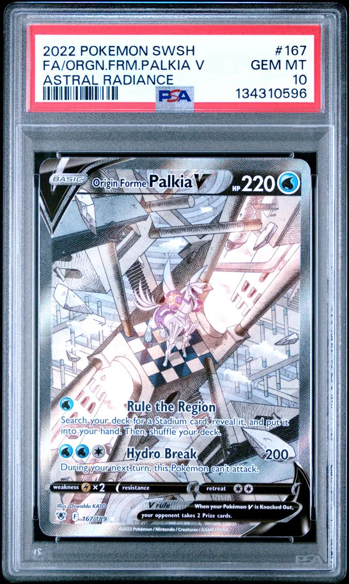 2022 #167 Full Art/Origin Forme Palkia V PSA 10 Sword & Shield Astral Radiance