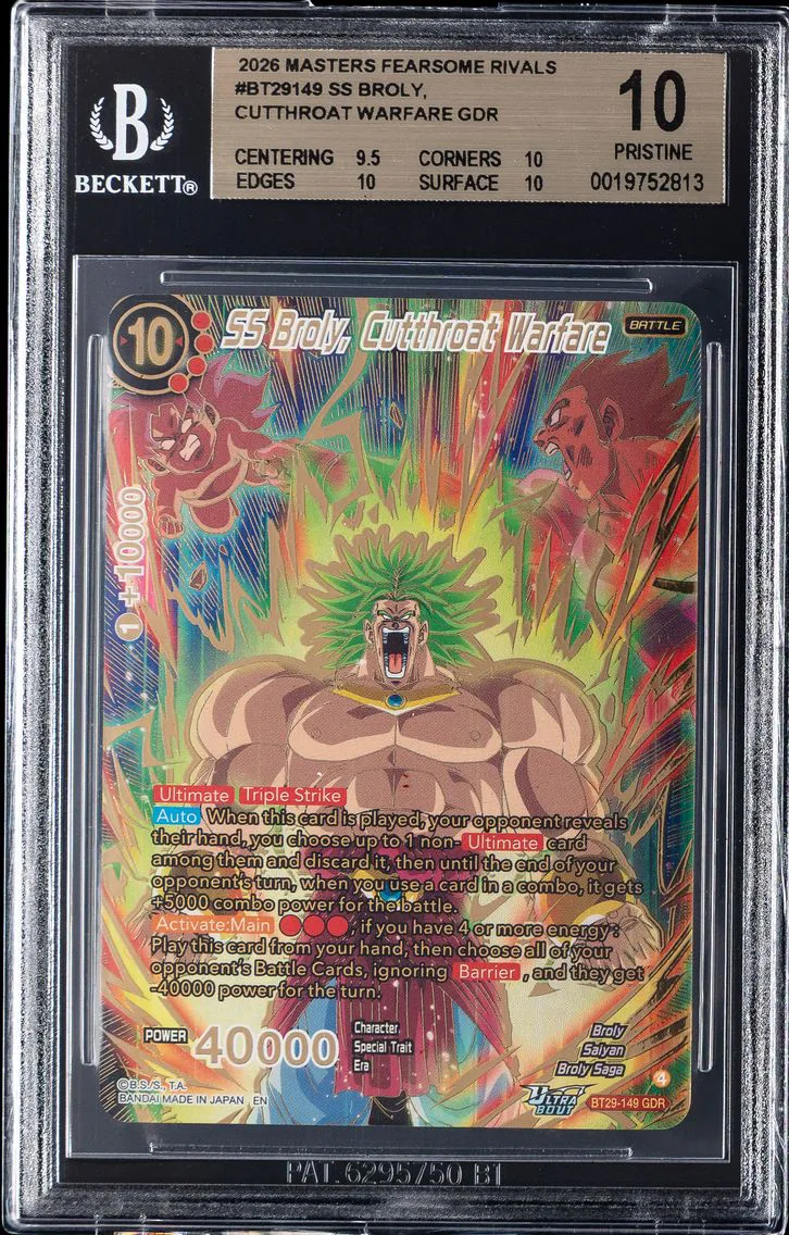 2026 #BT29149 SS Broly, Cutthroat Warfare GDR BGS 10 Dragon Ball Super Card Game Masters Fearsome Rivals